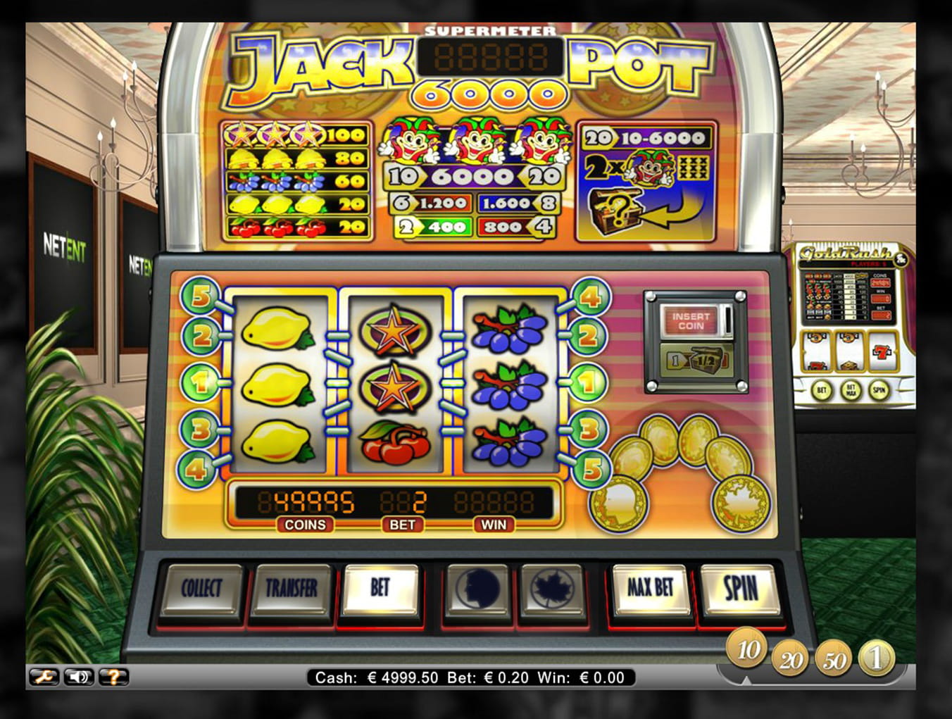 Der Spielhallen-Klassiker Jackpot 6000 als Online Variante