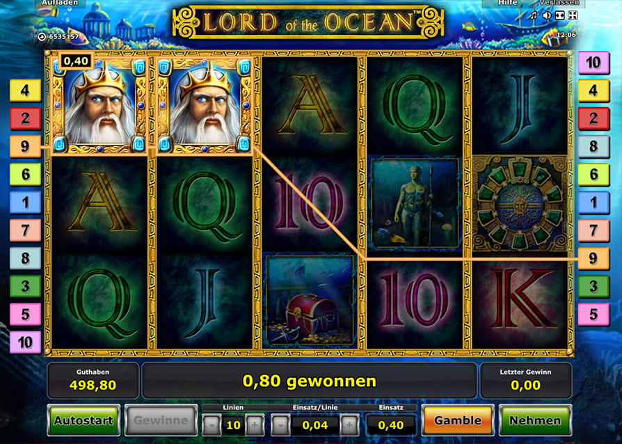 Lord of the Ocean Spielautomat aus dem Hause Novoline