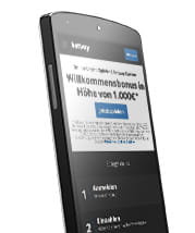Die mobile Webseite von Betway