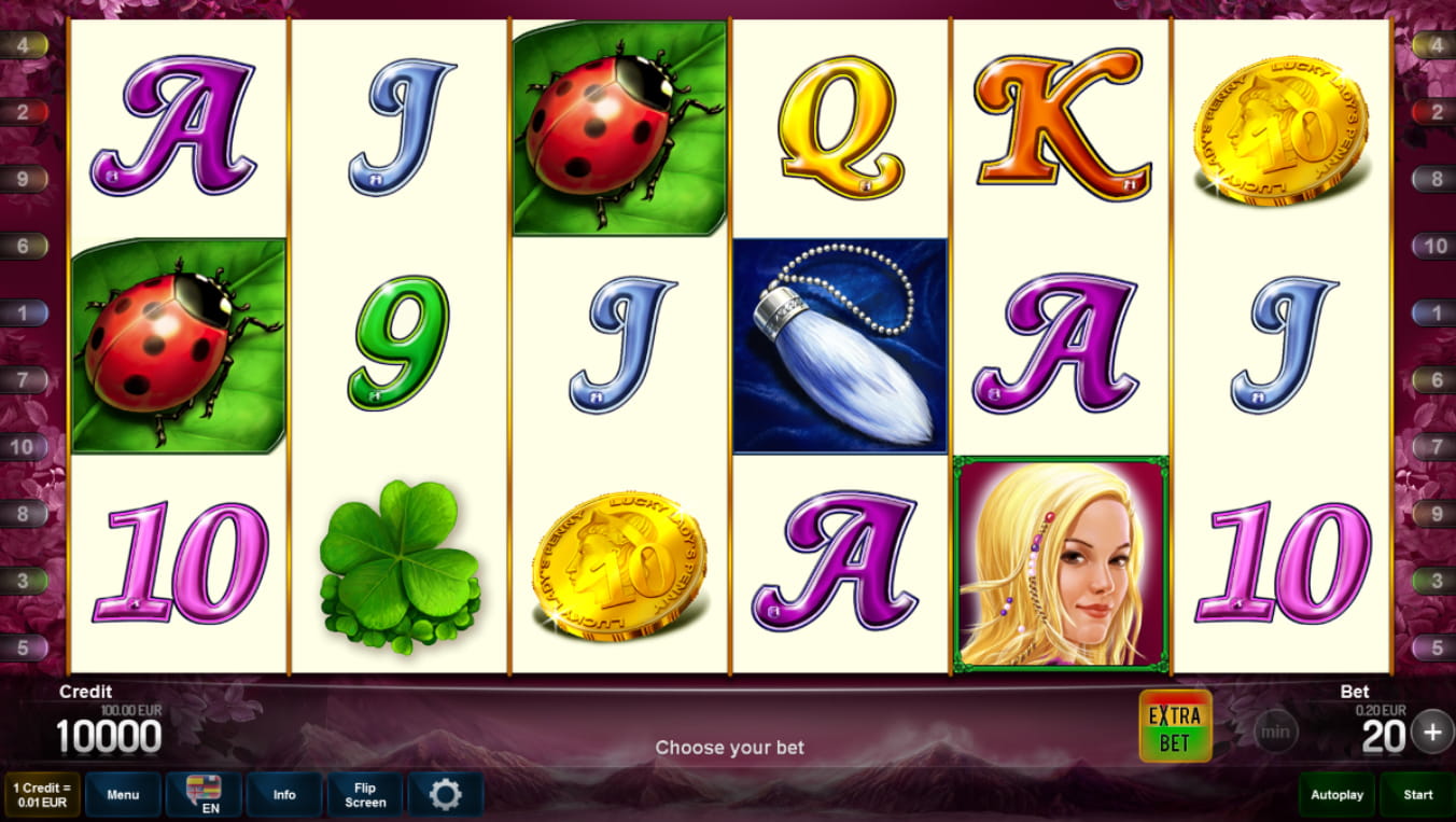 Der Lucky Lady Charm Slot mit allen Glückssymbolen