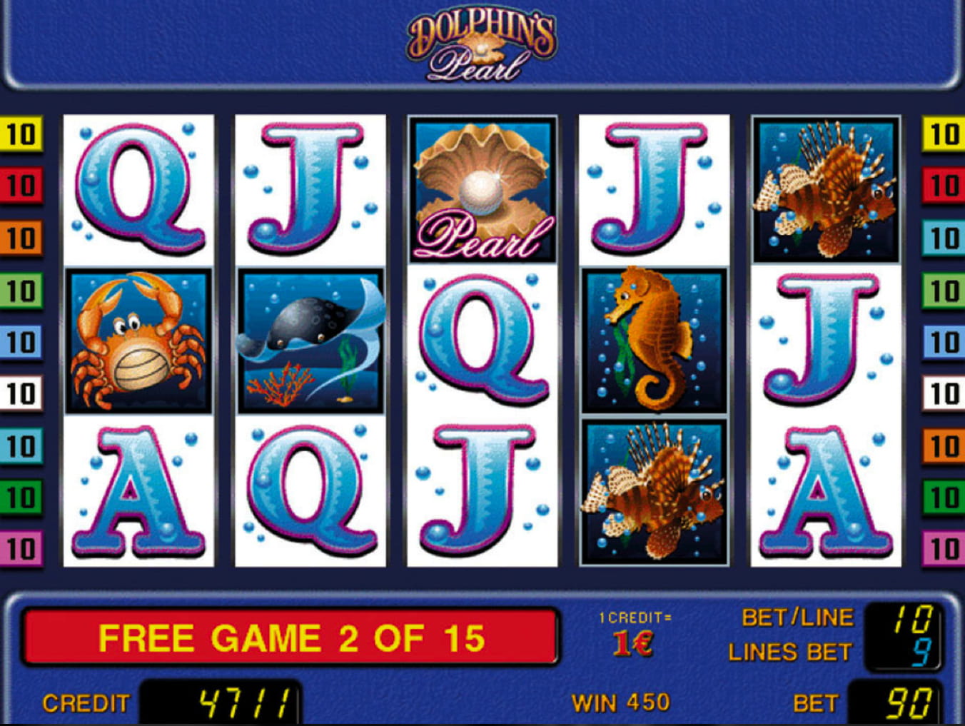 Original-Version des Dolphins Pearl Spielautomaten
